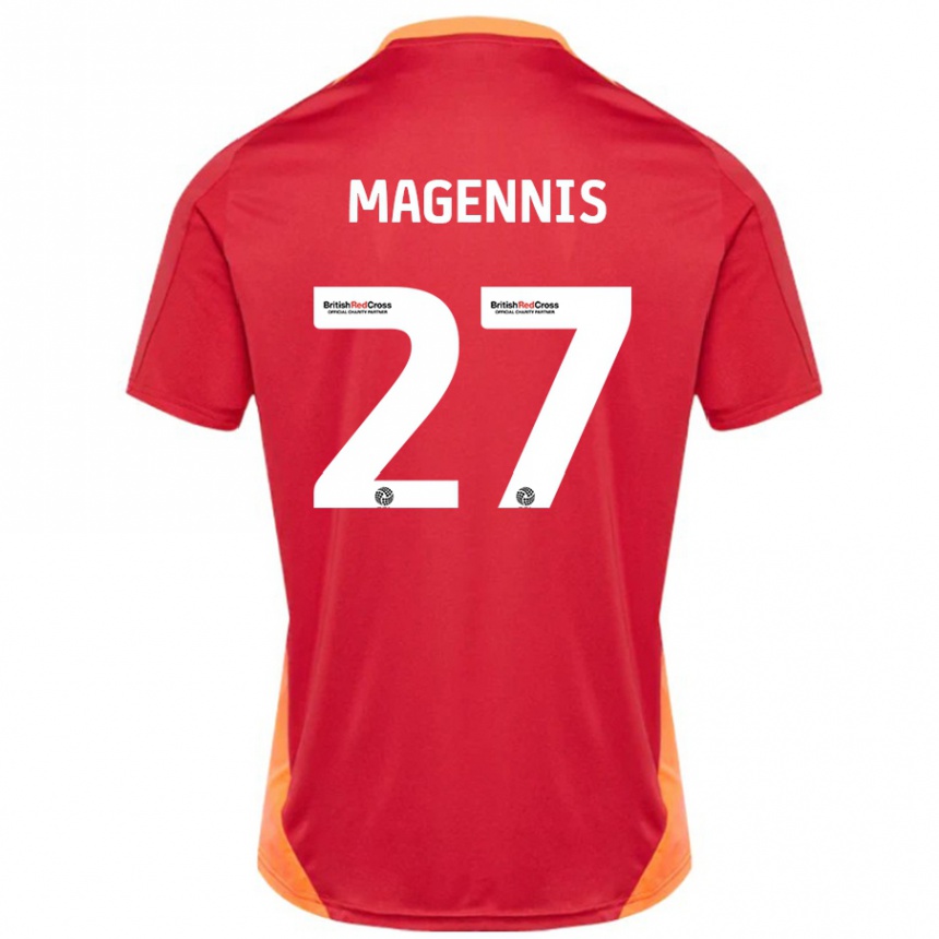 Homme Football Maillot Josh Magennis #27 Bleu Blanc Cassé Tenues Extérieur 2024/25