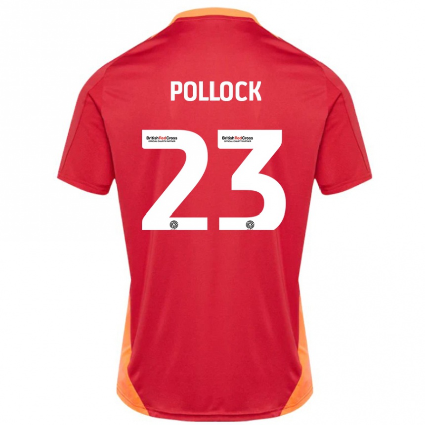 Homme Football Maillot Amber Pollock #23 Bleu Blanc Cassé Tenues Extérieur 2024/25