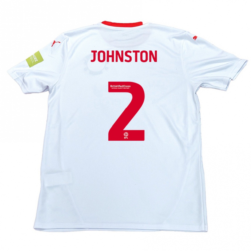 Homme Football Maillot Carl Johnston #2 Blanc Tenues Extérieur 2024/25