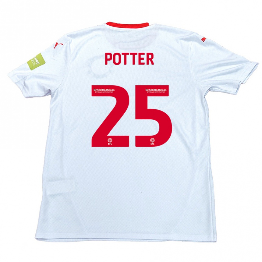 Homme Football Maillot Finley Potter #25 Blanc Tenues Extérieur 2024/25