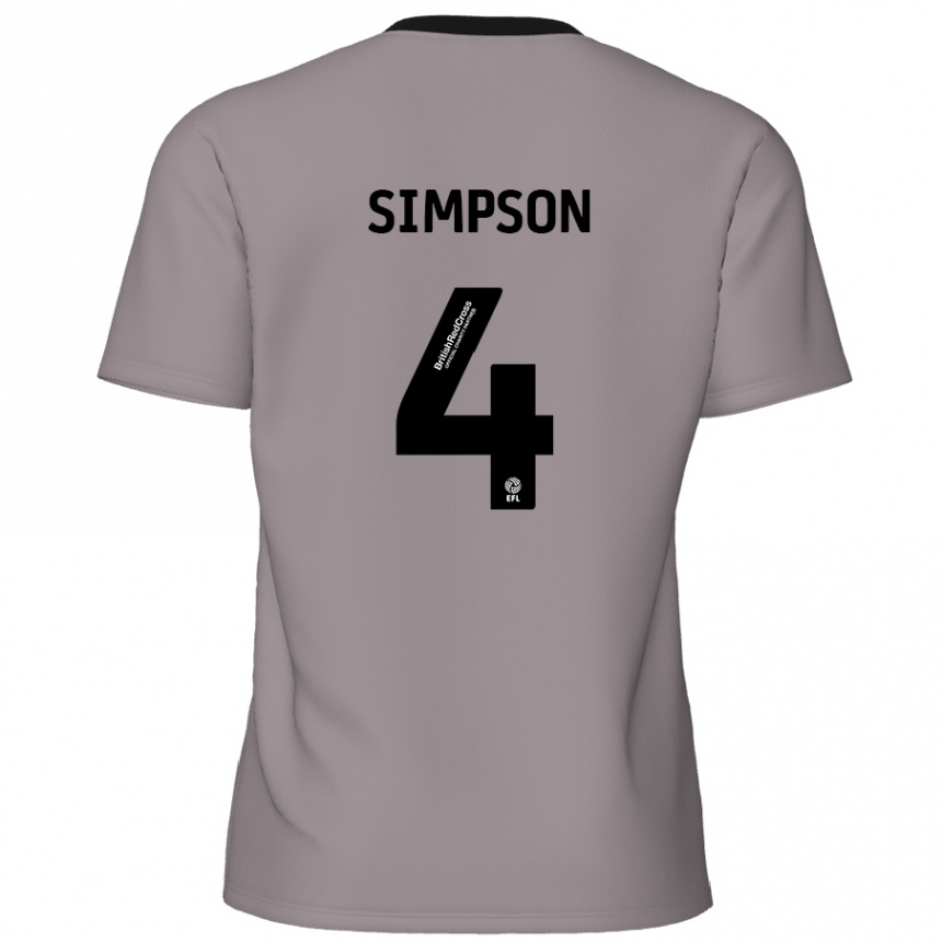 Homme Football Maillot Jack Simpson #4 Gris Tenues Extérieur 2024/25