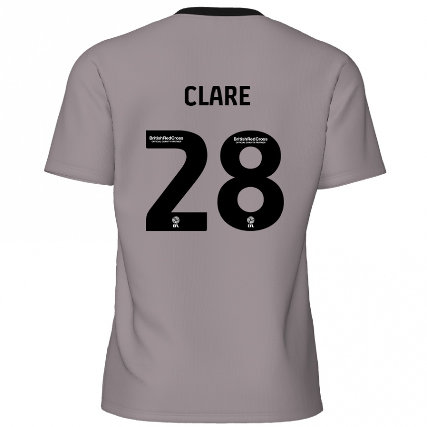 Homme Football Maillot Sean Clare #28 Gris Tenues Extérieur 2024/25