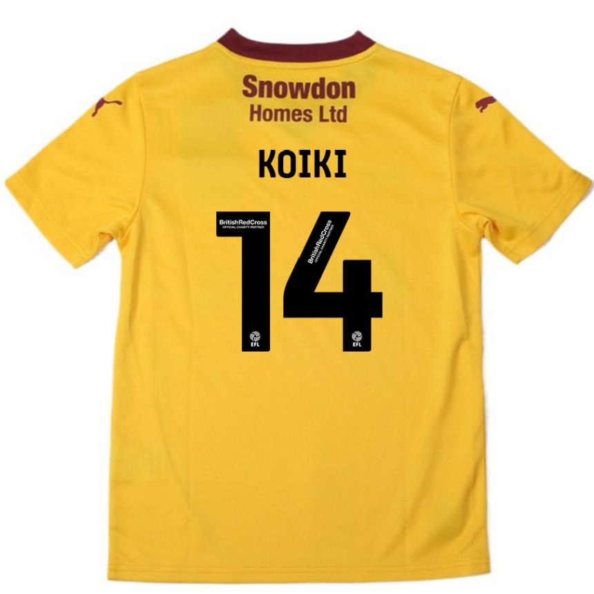 Homme Football Maillot Ali Koiki #14 Orange Bordeaux Tenues Extérieur 2024/25