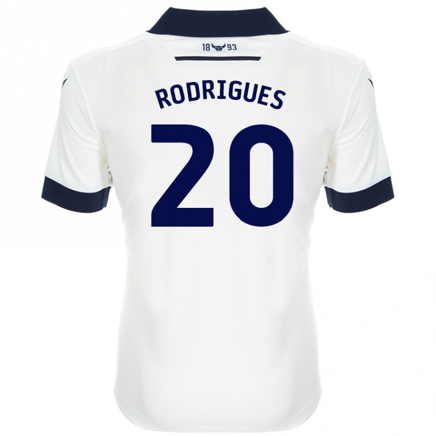 Homme Football Maillot Rúben Rodrigues #20 Blanc Bleu Marine Tenues Extérieur 2024/25