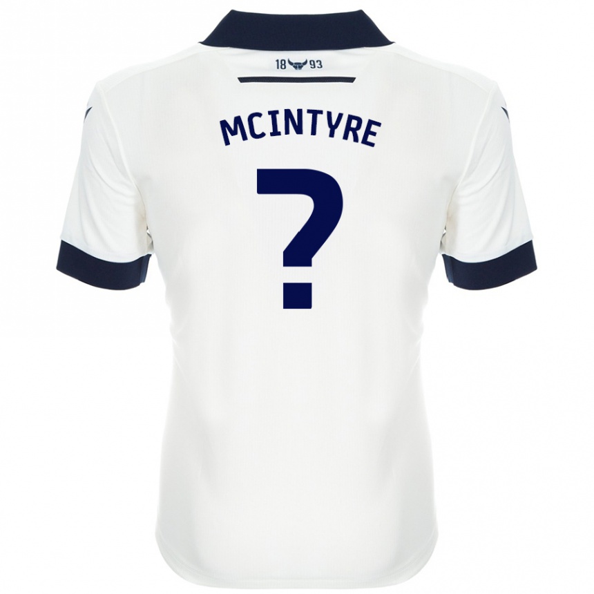 Homme Football Maillot Richard Mcintyre #0 Blanc Bleu Marine Tenues Extérieur 2024/25