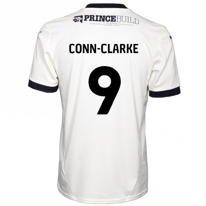 Homme Football Maillot Chris Conn-Clarke #9 Blanc Cassé Noir Tenues Extérieur 2024/25