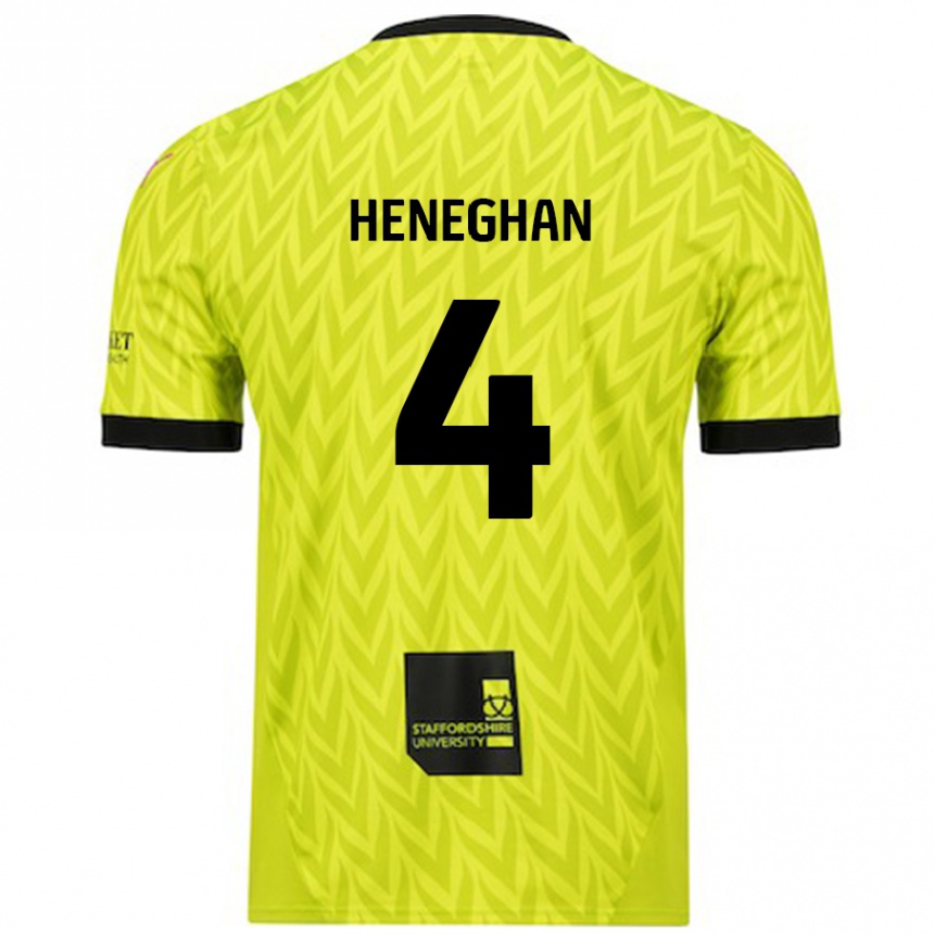 Homme Football Maillot Ben Heneghan #4 Vert Fluo Tenues Extérieur 2024/25