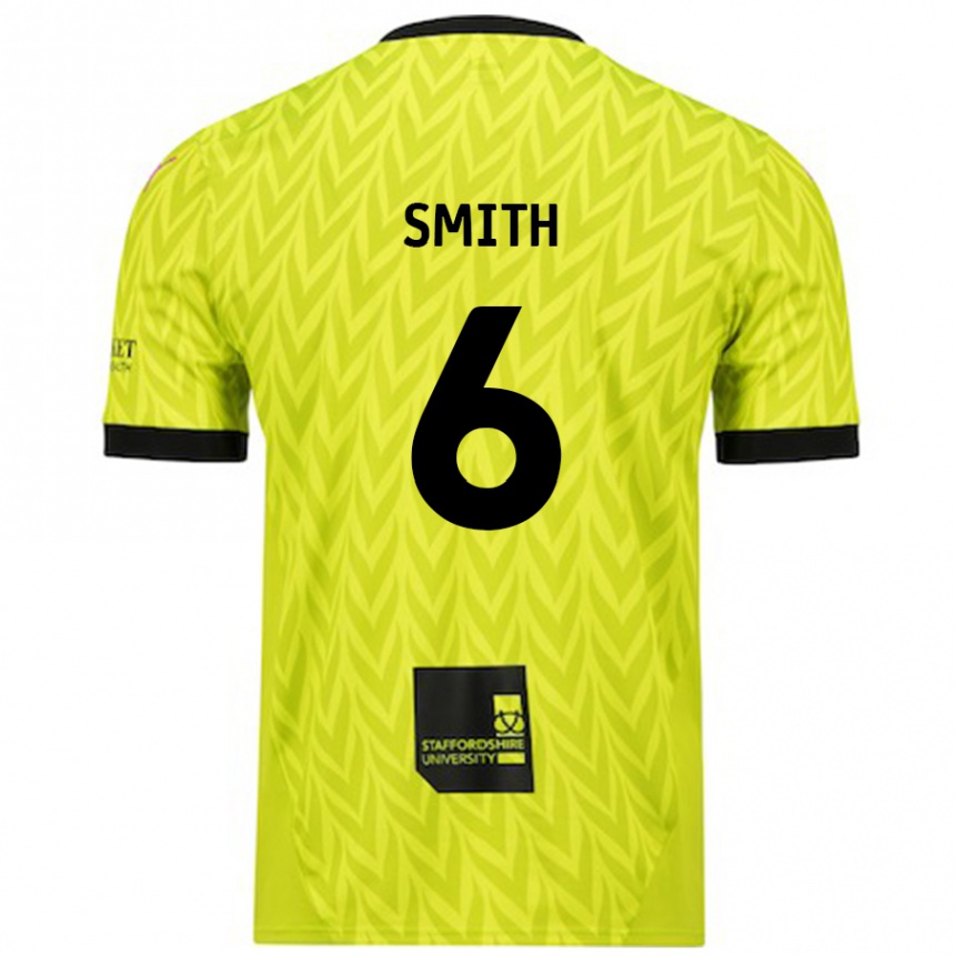 Homme Football Maillot Nathan Smith #6 Vert Fluo Tenues Extérieur 2024/25