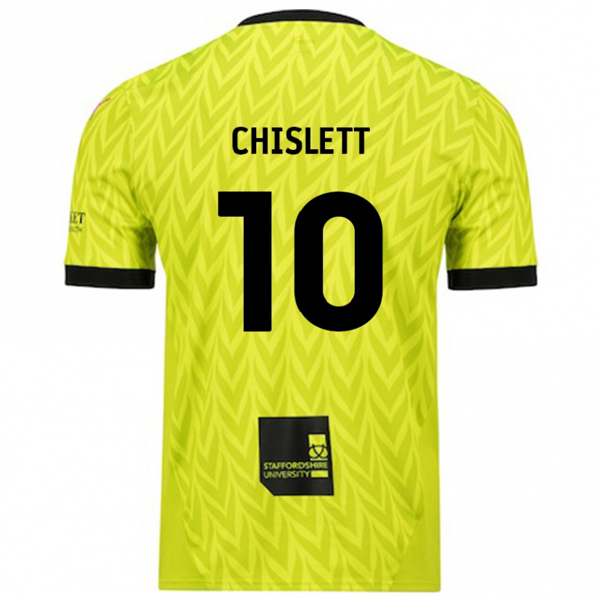 Homme Football Maillot Ethan Chislett #10 Vert Fluo Tenues Extérieur 2024/25