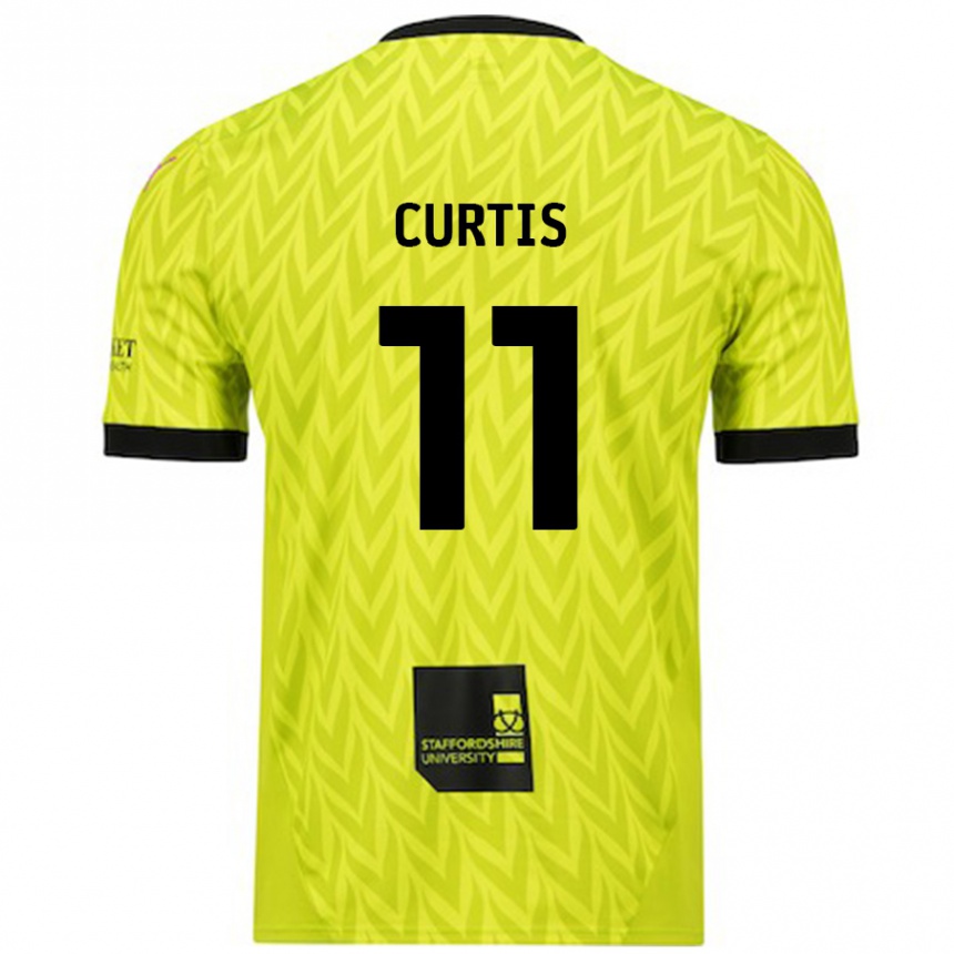 Homme Football Maillot Ronan Curtis #11 Vert Fluo Tenues Extérieur 2024/25