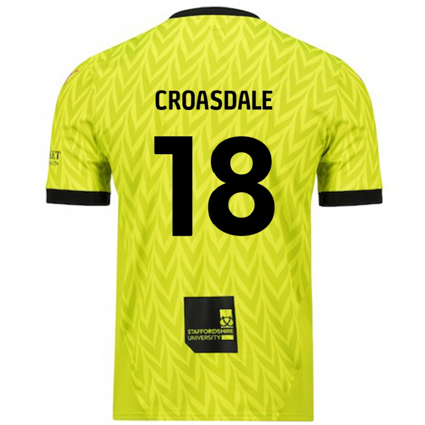 Homme Football Maillot Ryan Croasdale #18 Vert Fluo Tenues Extérieur 2024/25