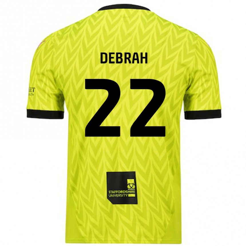 Homme Football Maillot Jesse Debrah #22 Vert Fluo Tenues Extérieur 2024/25