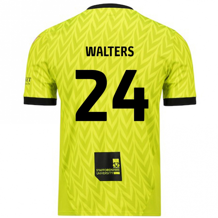 Homme Football Maillot Rhys Walters #24 Vert Fluo Tenues Extérieur 2024/25