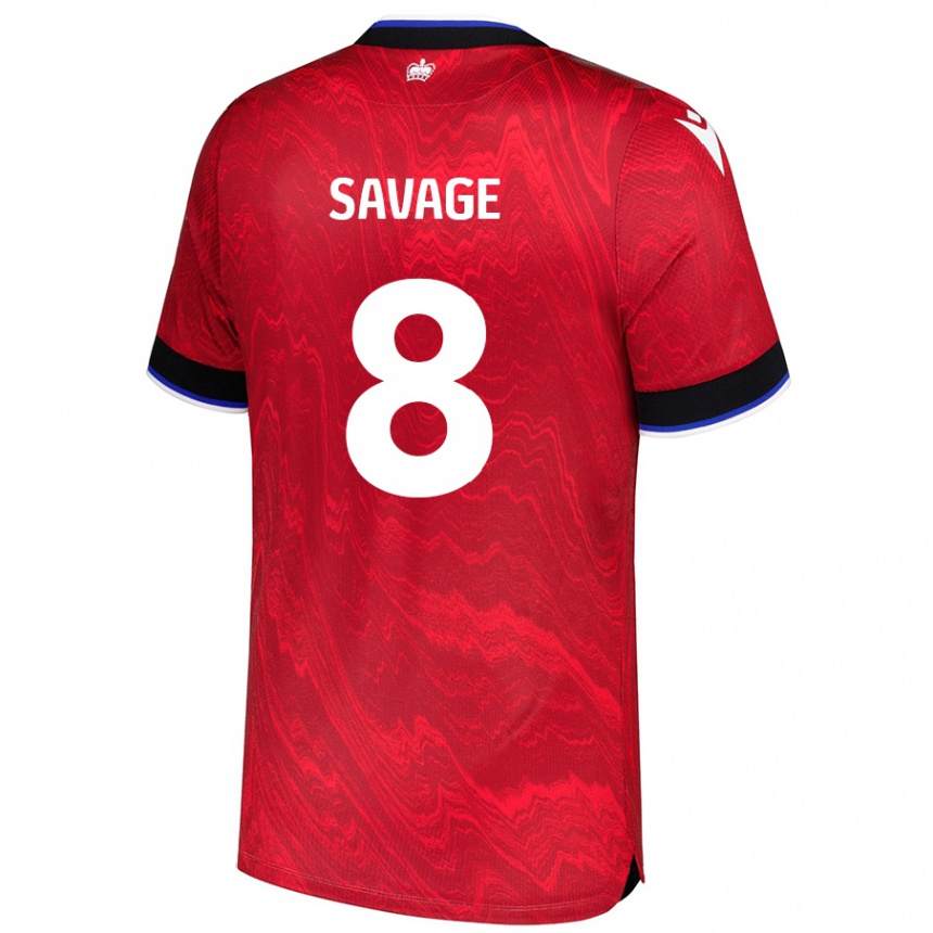 Homme Football Maillot Charlie Savage #8 Rouge Noir Tenues Extérieur 2024/25