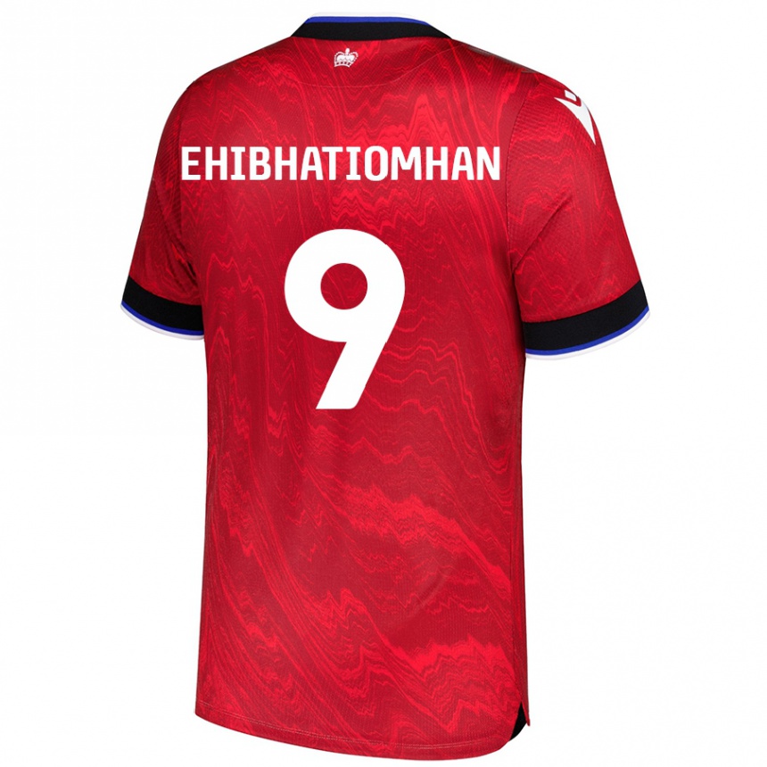 Homme Football Maillot Kelvin Ehibhatiomhan #9 Rouge Noir Tenues Extérieur 2024/25