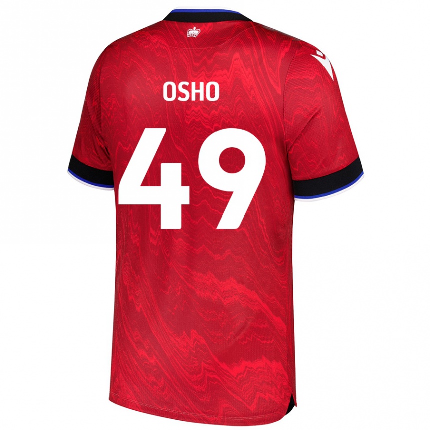 Homme Football Maillot Emmanuel Osho #49 Rouge Noir Tenues Extérieur 2024/25