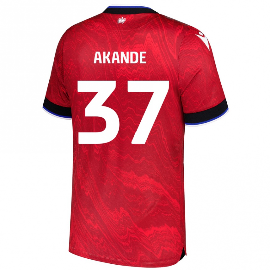 Homme Football Maillot Adrian Akande #37 Rouge Noir Tenues Extérieur 2024/25