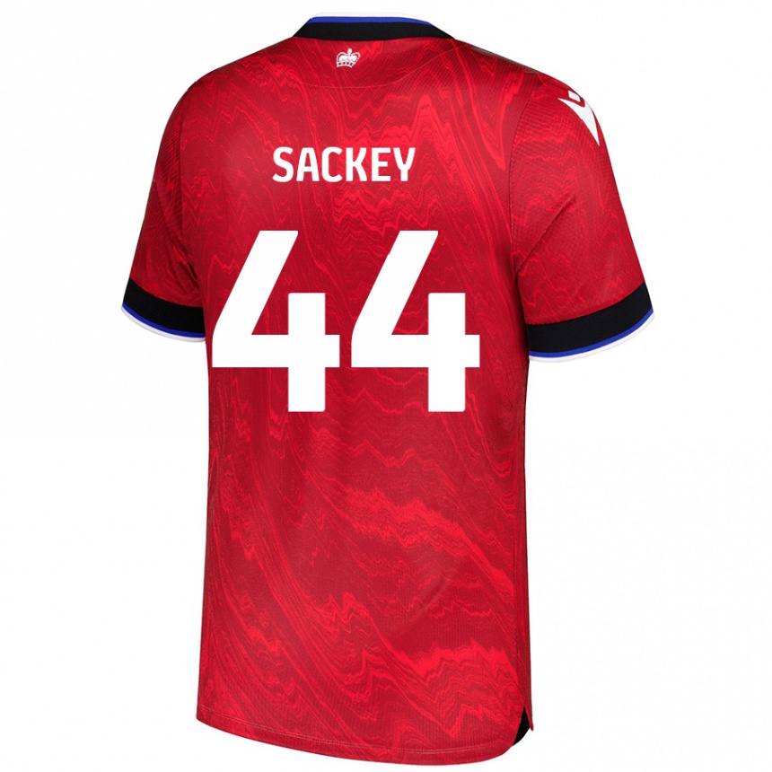 Homme Football Maillot Tyler Sackey #44 Rouge Noir Tenues Extérieur 2024/25