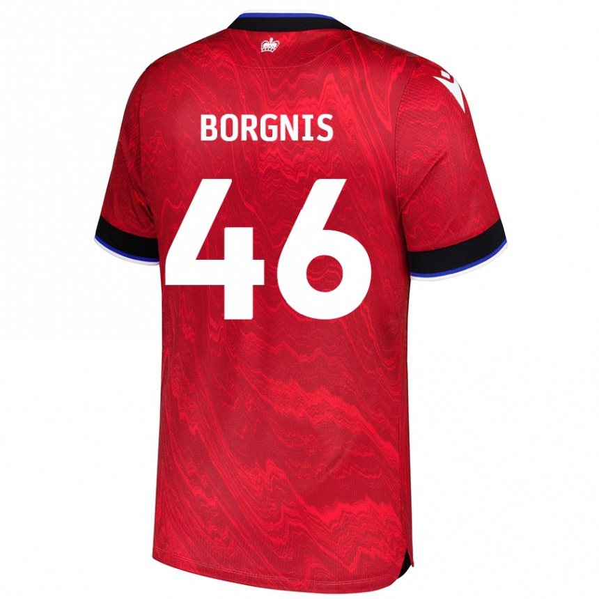 Homme Football Maillot Jacob Borgnis #46 Rouge Noir Tenues Extérieur 2024/25