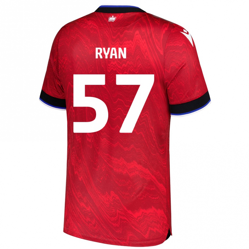 Homme Football Maillot John Ryan #57 Rouge Noir Tenues Extérieur 2024/25