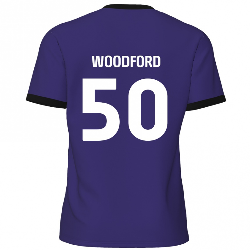 Homme Football Maillot Max Woodford #50 Violet Tenues Extérieur 2024/25