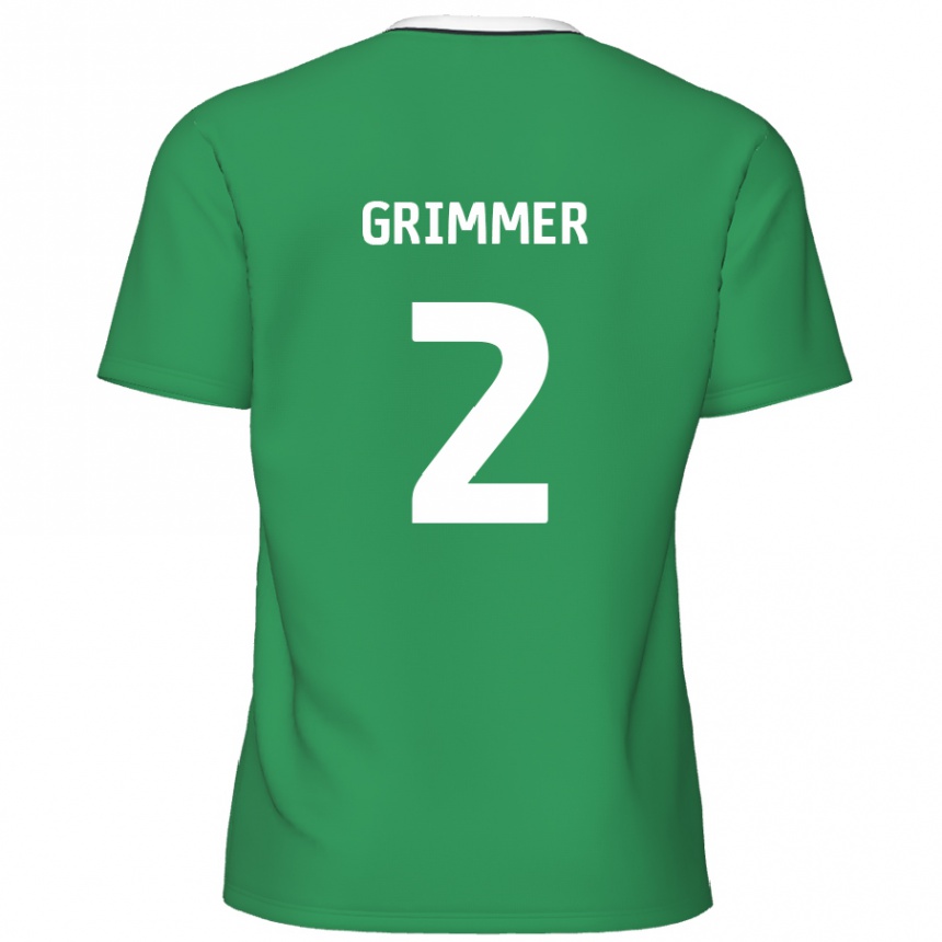 Homme Football Maillot Jack Grimmer #2 Rayures Blanches Vertes Tenues Extérieur 2024/25