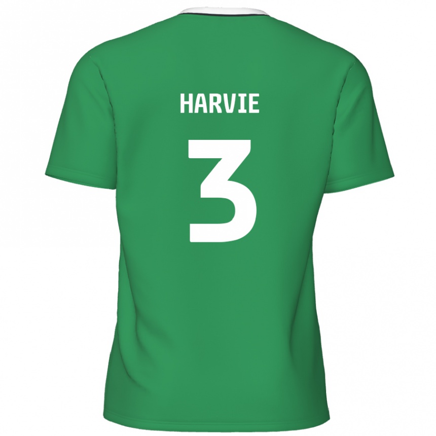 Homme Football Maillot Daniel Harvie #3 Rayures Blanches Vertes Tenues Extérieur 2024/25