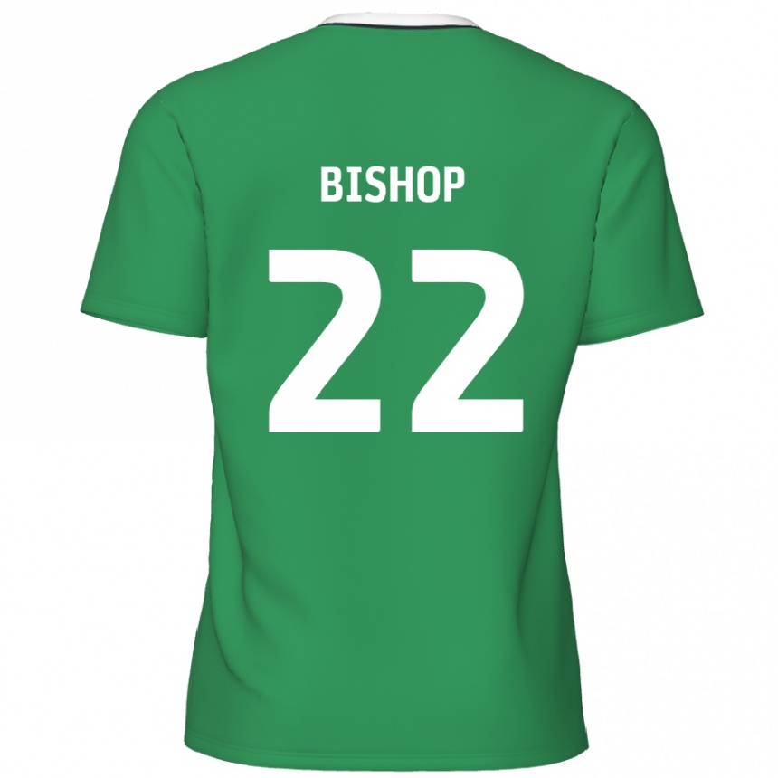 Homme Football Maillot Nathan Bishop #22 Rayures Blanches Vertes Tenues Extérieur 2024/25