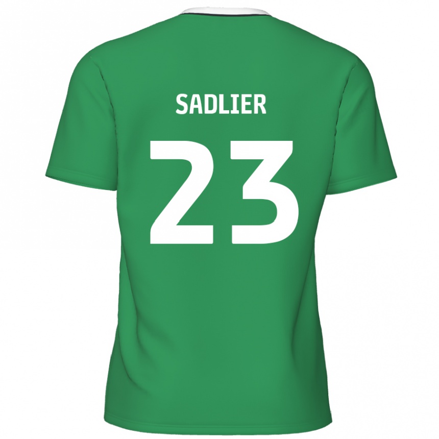 Homme Football Maillot Kieran Sadlier #23 Rayures Blanches Vertes Tenues Extérieur 2024/25