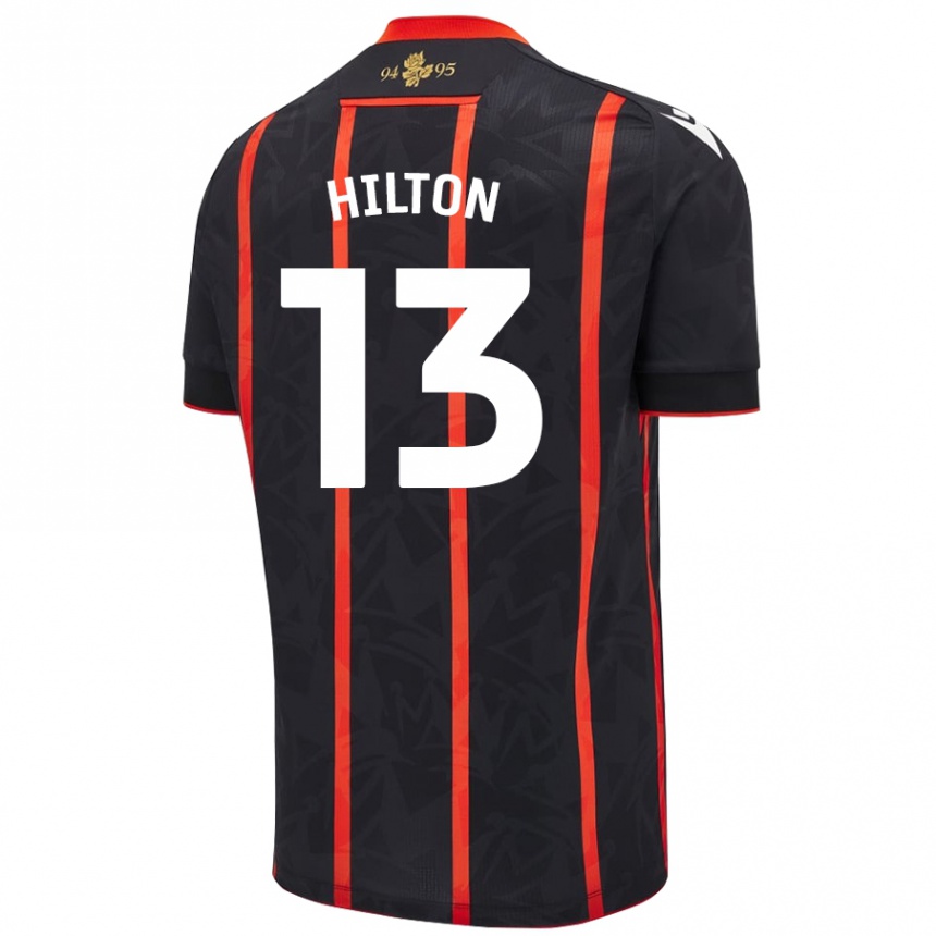 Homme Football Maillot Joe Hilton #13 Noir Rouge Tenues Extérieur 2024/25