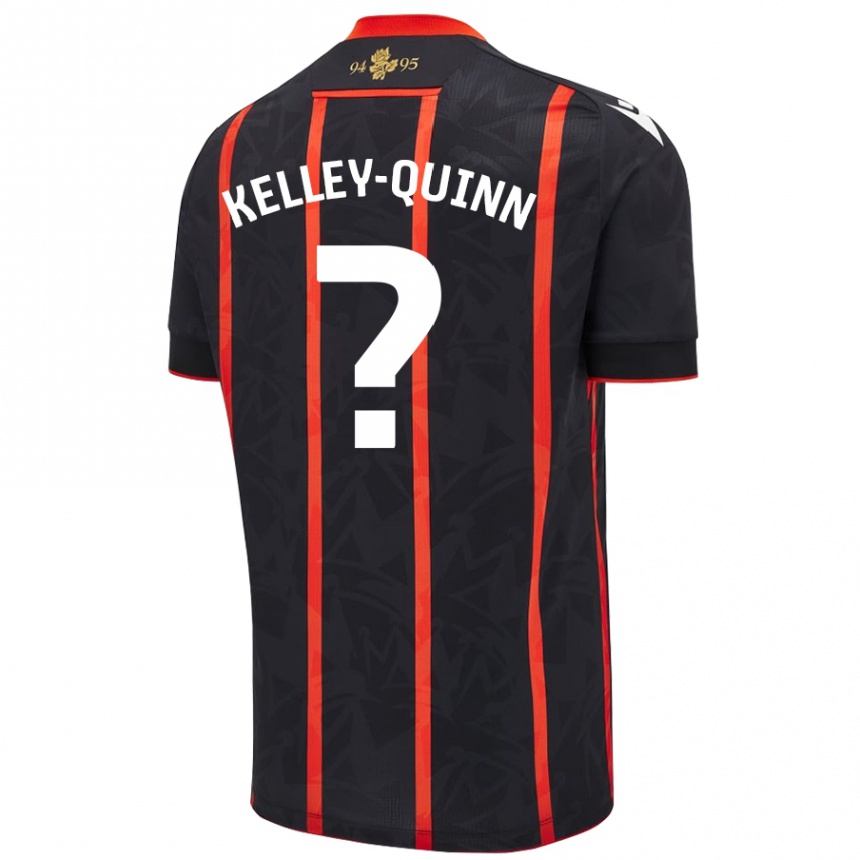 Homme Football Maillot Leon Kelley-Quinn #0 Noir Rouge Tenues Extérieur 2024/25