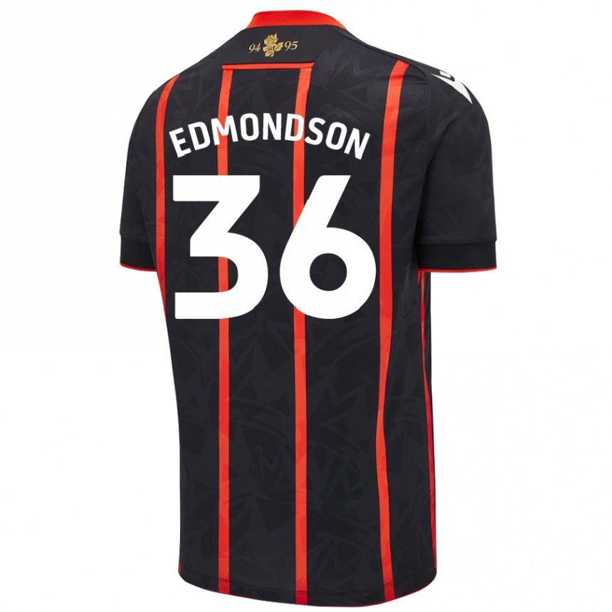 Homme Football Maillot James Edmondson #36 Noir Rouge Tenues Extérieur 2024/25