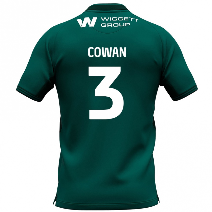 Homme Football Maillot Leanne Cowan #3 Vert Tenues Extérieur 2024/25