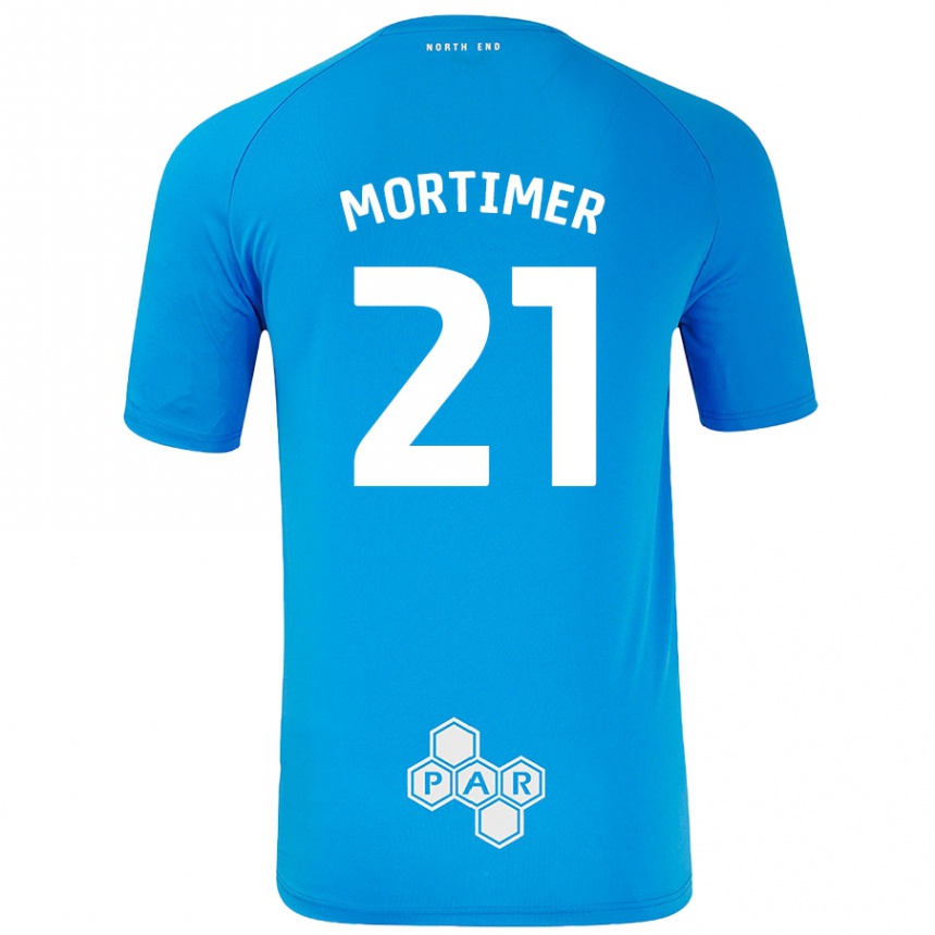 Homme Football Maillot Jodie Mortimer #21 Bleu Ciel Tenues Extérieur 2024/25