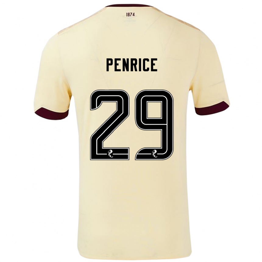 Homme Football Maillot James Penrice #29 Crème Bordeaux Tenues Extérieur 2024/25