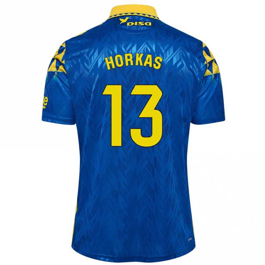 Homme Football Maillot Dinko Horkas #13 Bleu Jaune Tenues Extérieur 2024/25