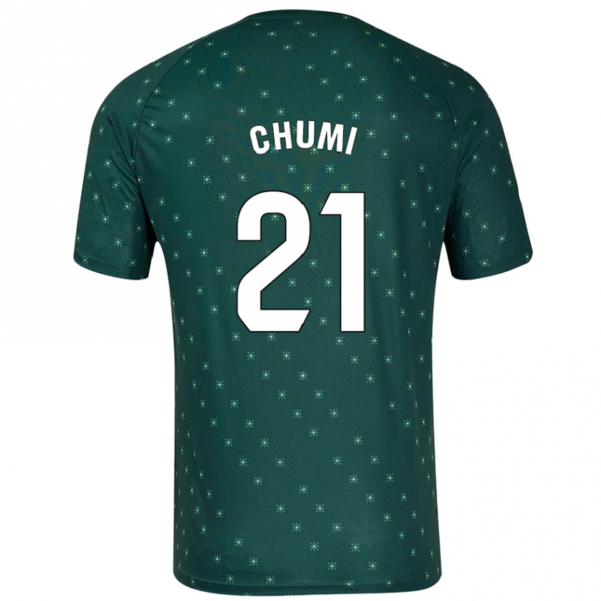 Homme Football Maillot Chumi #21 Vert Foncé Tenues Extérieur 2024/25