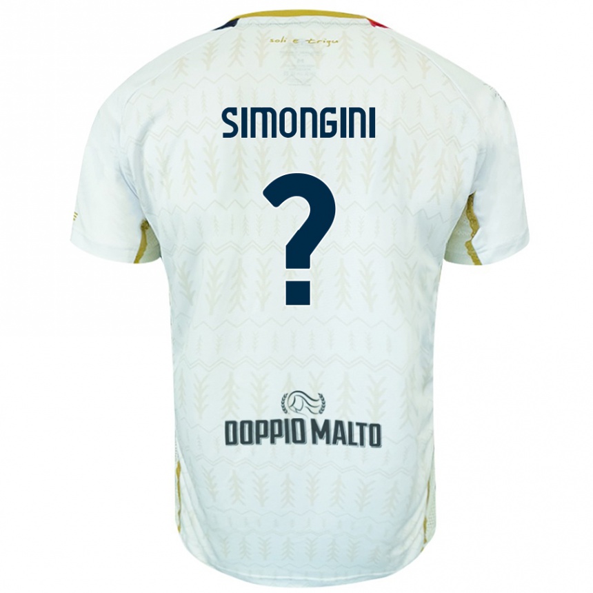 Homme Football Maillot Andrea Simongini #0 Blanc Tenues Extérieur 2024/25