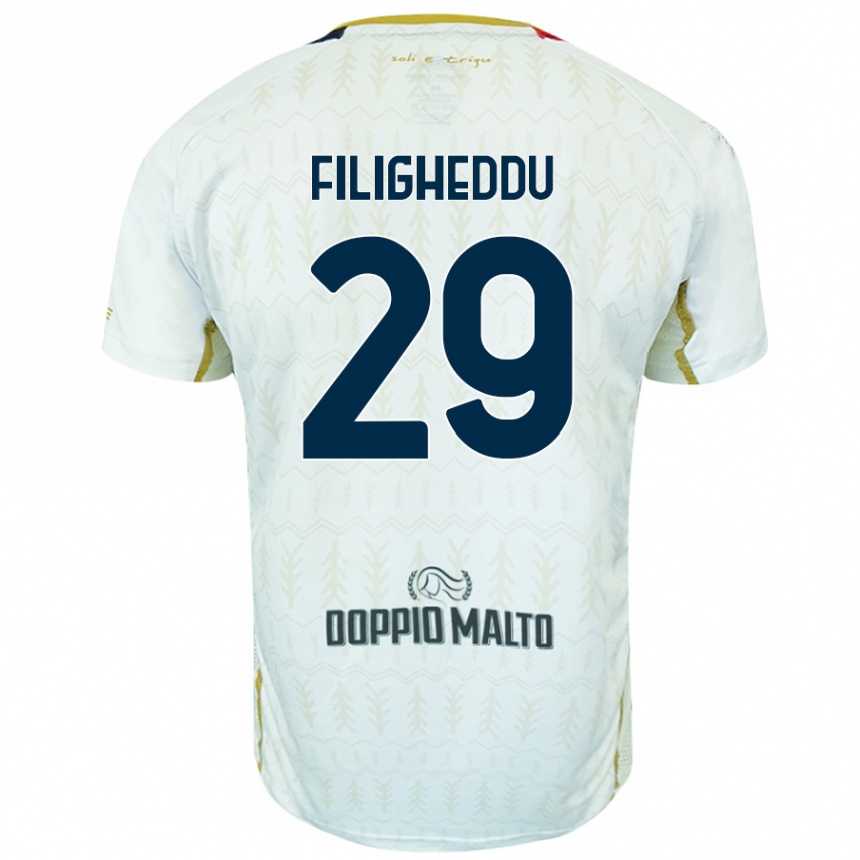 Homme Football Maillot Daniele Filigheddu #29 Blanc Tenues Extérieur 2024/25