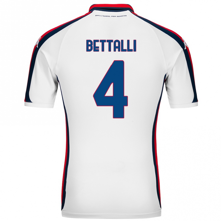 Homme Football Maillot Giorgia Bettalli #4 Blanc Tenues Extérieur 2024/25