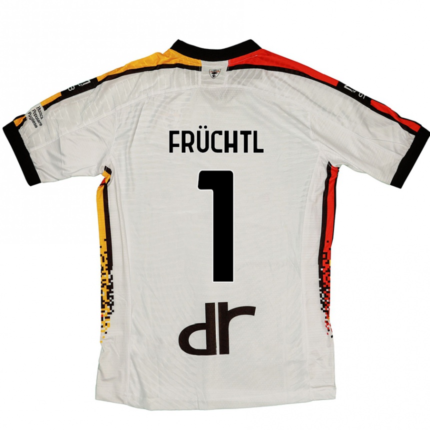 Homme Football Maillot Christian Früchtl #1 Blanc Noir Tenues Extérieur 2024/25