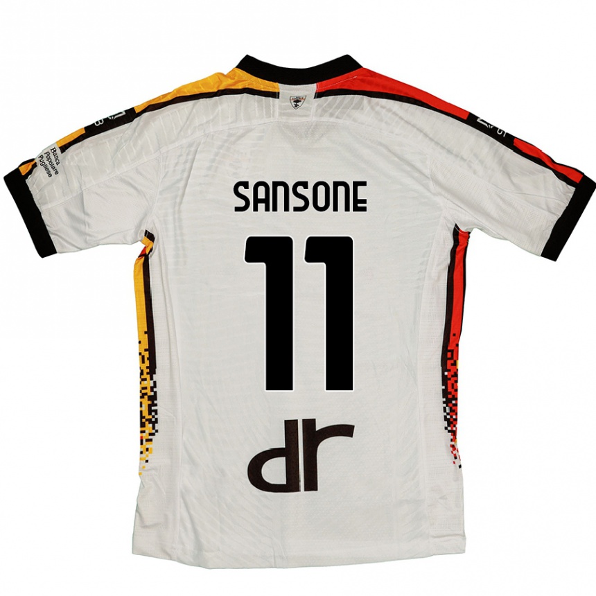 Homme Football Maillot Nicola Sansone #11 Blanc Noir Tenues Extérieur 2024/25