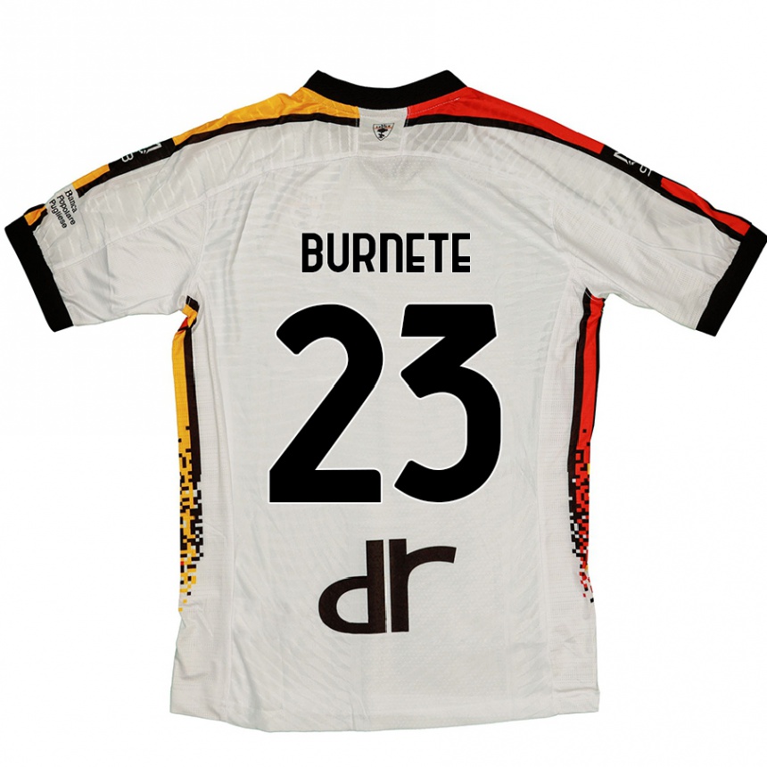 Homme Football Maillot Rareș Burnete #23 Blanc Noir Tenues Extérieur 2024/25