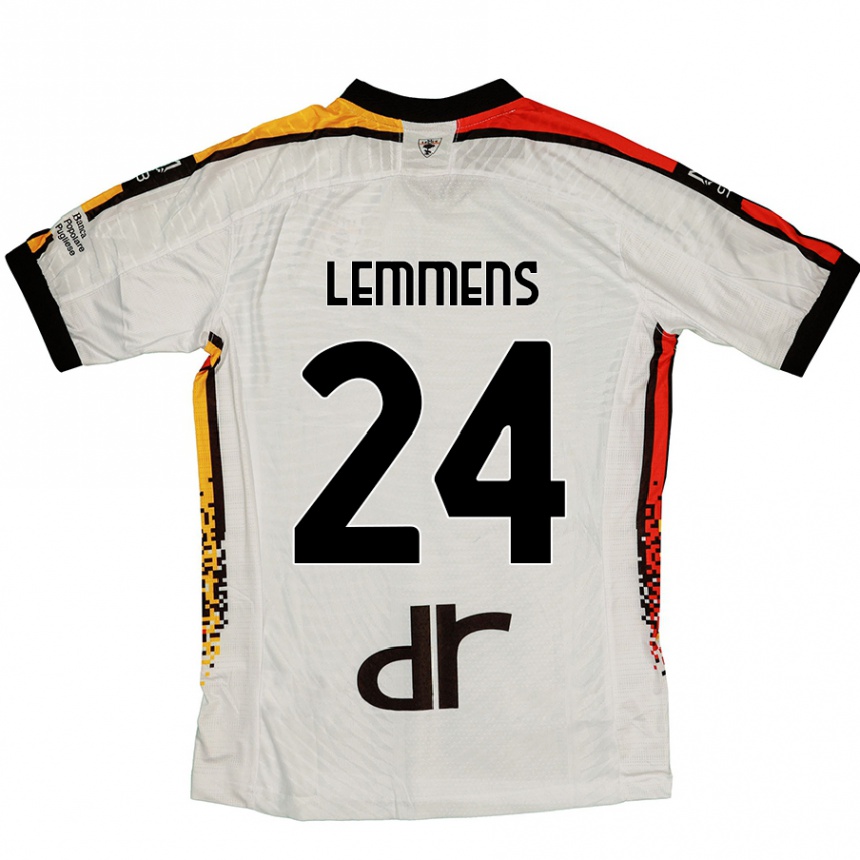 Homme Football Maillot Mats Lemmens #24 Blanc Noir Tenues Extérieur 2024/25