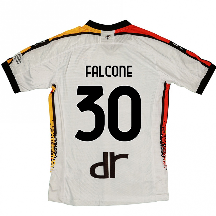 Homme Football Maillot Wladimiro Falcone #30 Blanc Noir Tenues Extérieur 2024/25