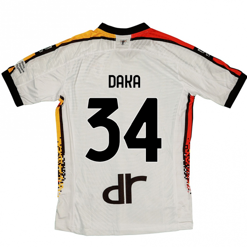 Homme Football Maillot Dario Daka #34 Blanc Noir Tenues Extérieur 2024/25