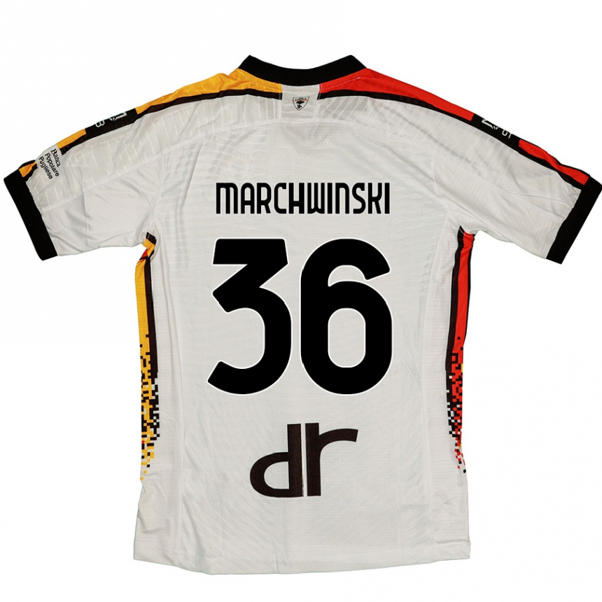 Homme Football Maillot Filip Marchwinski #36 Blanc Noir Tenues Extérieur 2024/25