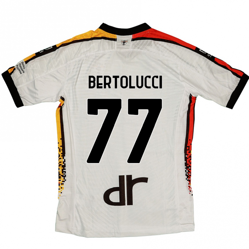 Homme Football Maillot Sandro Bertolucci #77 Blanc Noir Tenues Extérieur 2024/25