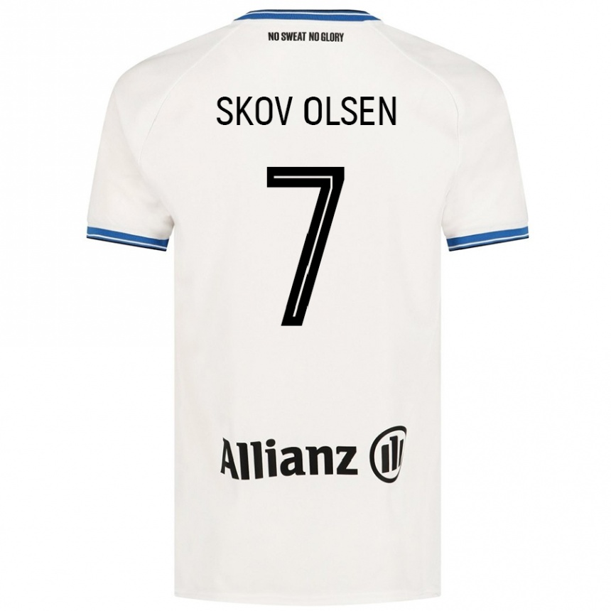 Homme Football Maillot Andreas Skov Olsen #7 Blanc Tenues Extérieur 2024/25