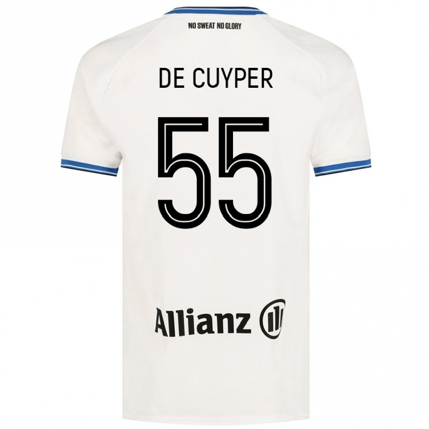 Homme Football Maillot Maxim De Cuyper #55 Blanc Tenues Extérieur 2024/25